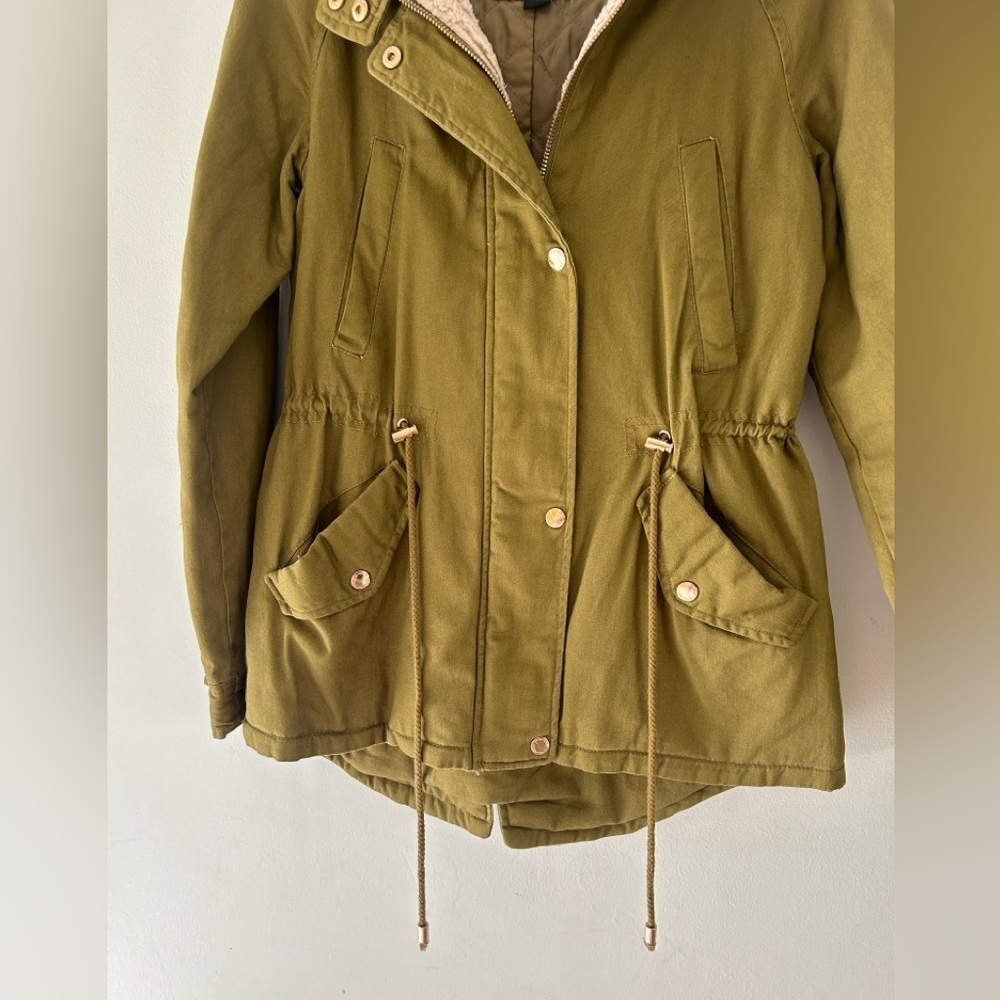 Olive Hooded Parka Jacket - Picture 6 of 12